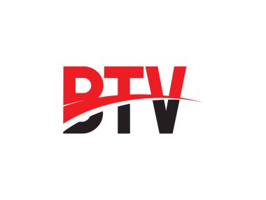 BTV Harfi İlk Logo Tasarım Vektörü İllüstrasyonu
