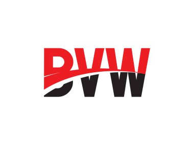 BVW Harf İlk Logo Tasarım Vektörü İllüstrasyonu