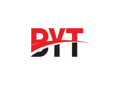 Tipografi, vektör illüstrasyonu, siyah kırmızı harfler, logo tasarımı, BYT