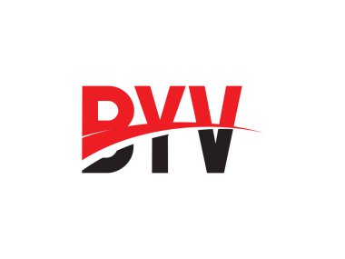 Tipografi, vektör illüstrasyonu, siyah kırmızı harfler, logo tasarımı, BYV