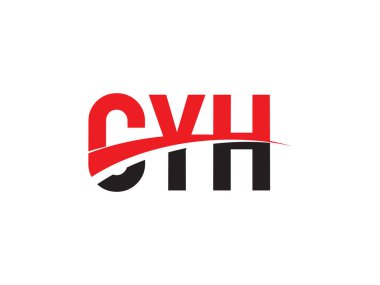 Vektör İllüstrasyonu, kırmızı siyah ilk harfler, CYH