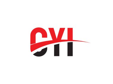 Vektör Illustration, kırmızı siyah ilk harfler, CYI