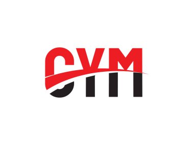Vektör İllüstrasyonu, siyah kırmızı harfler, logo tasarımı, CYM