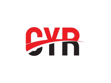 Vektör İllüstrasyonu, siyah kırmızı harfler, logo tasarımı, CYR