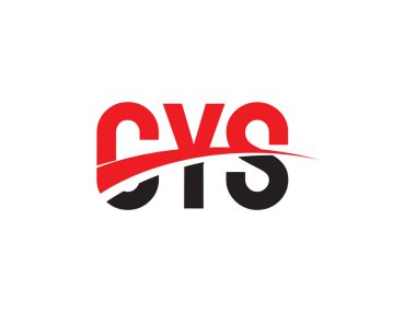 Vektör İllüstrasyonu, siyah kırmızı harfler, logo tasarımı, CYS