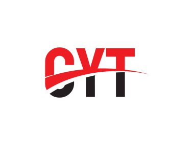 Vektör İllüstrasyonu, siyah kırmızı harfler, logo tasarımı, CYT