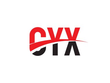 Vektör İllüstrasyonu, siyah kırmızı harfler, logo tasarımı, CYX