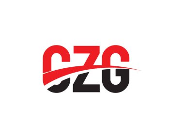 Vektör İllüstrasyonu, siyah kırmızı harfler, logo tasarımı, CZG