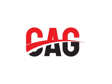 Vektör İllüstrasyonu, kırmızı siyah ilk harfler, CAG