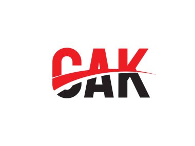 Vektör İllüstrasyonu, kırmızı siyah ilk harfler, CAK