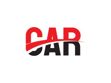 Vektör İllüstrasyonu, kırmızı siyah ilk harfler, CAR