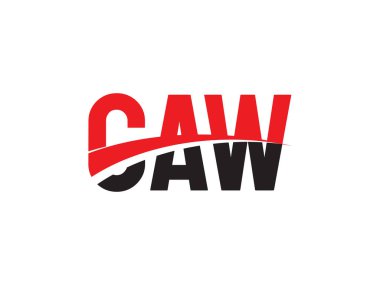 Vektör İllüstrasyonu, kırmızı siyah ilk harfler, CAW