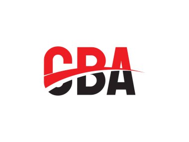 Vektör İllüstrasyonu, kırmızı siyah ilk harfler, CBA