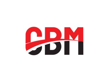 Vektör İllüstrasyonu, kırmızı siyah ilk harfler, CBMBM