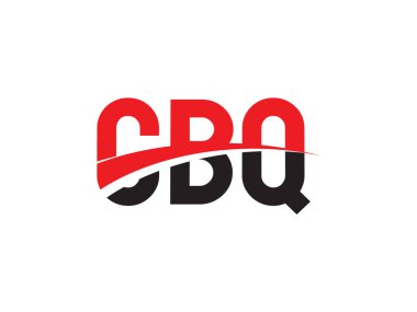 Vektör İllüstrasyonu, kırmızı siyah ilk harfler, CBQ