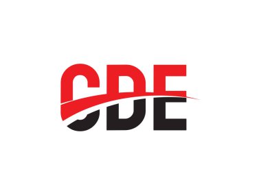 Vektör İllüstrasyonu, kırmızı siyah ilk harfler, CDE