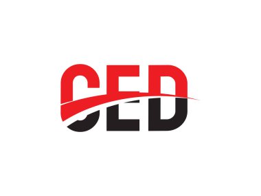 Vektör İllüstrasyonu, kırmızı siyah ilk harfler, CED