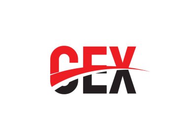 Vektör İllüstrasyonu, kırmızı siyah ilk harfler, CEX