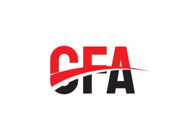 Vektör İllüstrasyonu, kırmızı siyah ilk harfler, CFA