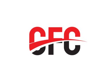 Vektör İllüstrasyonu, kırmızı siyah ilk harfler, CFC