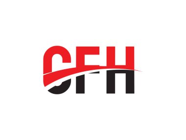 Vektör İllüstrasyonu, kırmızı siyah ilk harfler, CFH