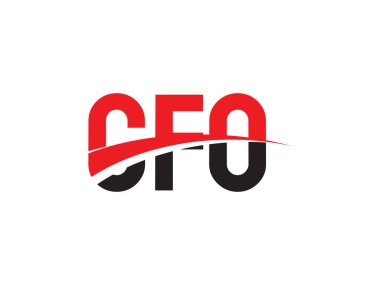 Vektör İllüstrasyonu, kırmızı siyah ilk harfler, CFO