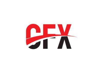 Vektör İllüstrasyonu, kırmızı siyah ilk harfler, CFX