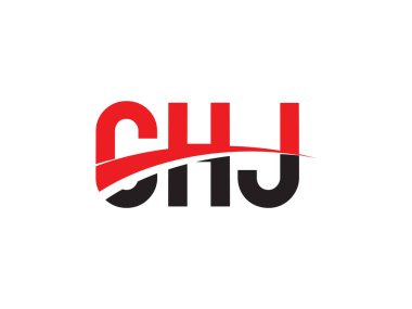 Vektör İllüstrasyonu, kırmızı siyah ilk harfler, CHJ