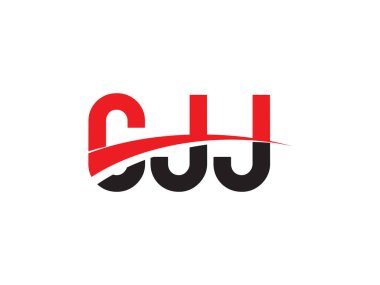 Vektör İllüstrasyonu, kırmızı siyah ilk harfler, CJJ