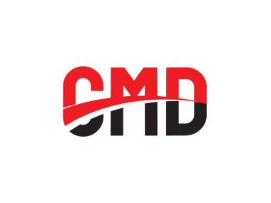 Vektör Illustration, kırmızı siyah ilk harfler, CMD