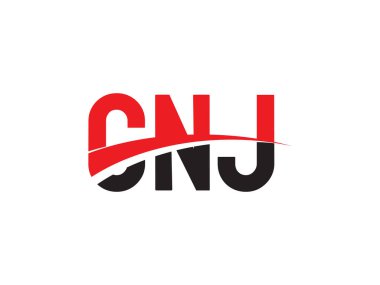 Vektör İllüstrasyonu, kırmızı siyah ilk harfler, CNJ