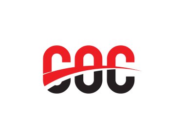 Vektör İllüstrasyonu, kırmızı siyah ilk harfler, COC