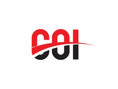 Vektör İllüstrasyonu, kırmızı siyah ilk harfler, COI