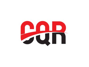 Vektör Illustration, kırmızı siyah ilk harfler, CQR