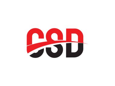 Vektör İllüstrasyonu, kırmızı siyah ilk harfler, CSD