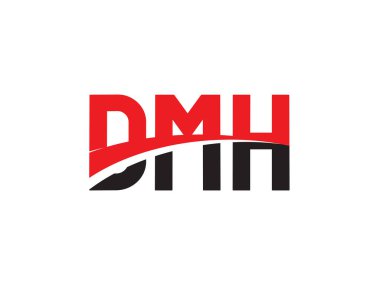 Vektör İllüstrasyonu, kırmızı siyah ilk harfler, DMH