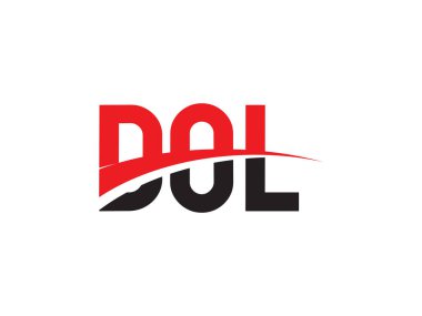 Vektör İllüstrasyonu, kırmızı siyah ilk harfler, DOL