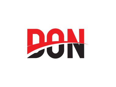 Vektör İllüstrasyonu, kırmızı siyah ilk harfler, DON