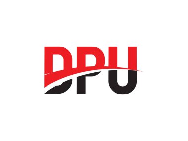 Vektör İllüstrasyonu, kırmızı siyah ilk harfler, DPU