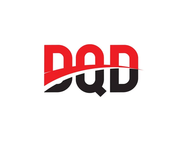 Διανυσματική Απεικόνιση Κόκκινα Μαύρα Αρχικά Γράμματα Dqd — Διανυσματικό Αρχείο