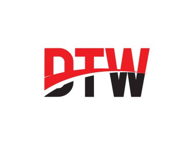 DTW ilk harf logo tasarım vektör şablonu. kurumsal iş kimliği için yaratıcı sembol.