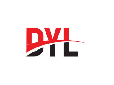 vektör illüstrasyonu, hat, siyah kırmızı harfler, DYL