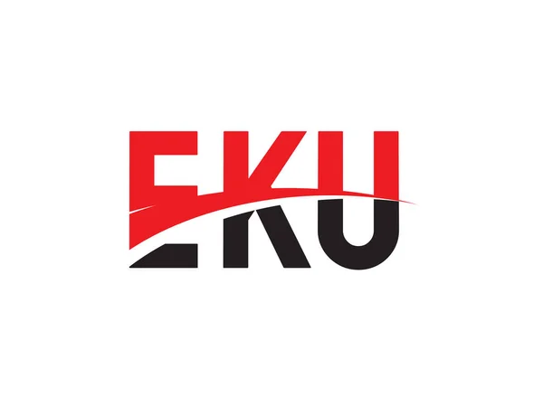 Eku Lettera Iniziale Logo Modello Vettoriale Progettazione Simbolo Creativo Della — Vettoriale Stock