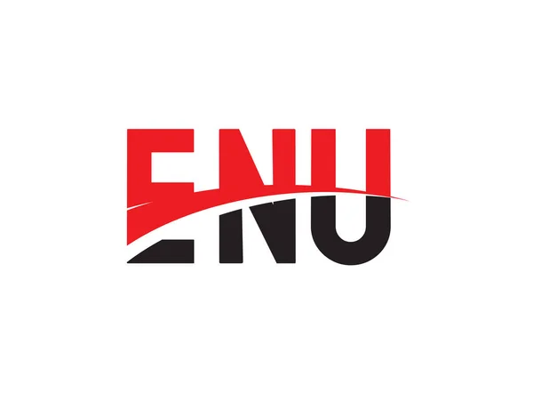Enu初期文字ロゴデザインベクトルテンプレート 企業アイデンティティの創造的なシンボル — ストックベクタ
