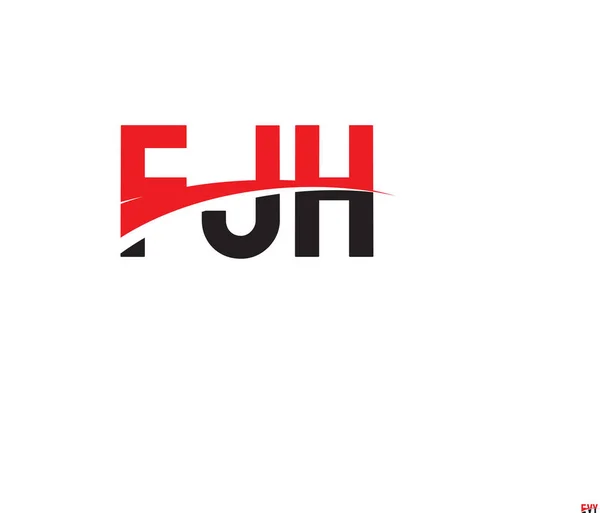 Plantilla Vectores Diseño Logotipo Letra Inicial Fjh Símbolo Creativo Para — Vector de stock
