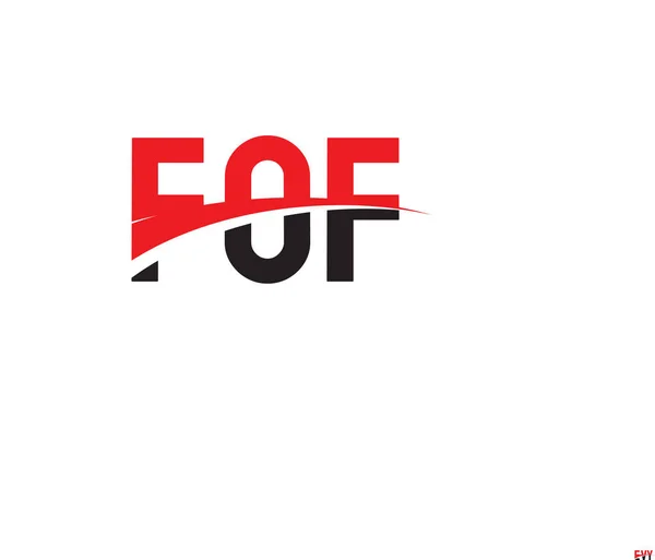 Πρότυπο Φορέα Σχεδιασμού Λογότυπου Αρχικού Γράμματος Fof Δημιουργικό Σύμβολο Εταιρικής — Διανυσματικό Αρχείο