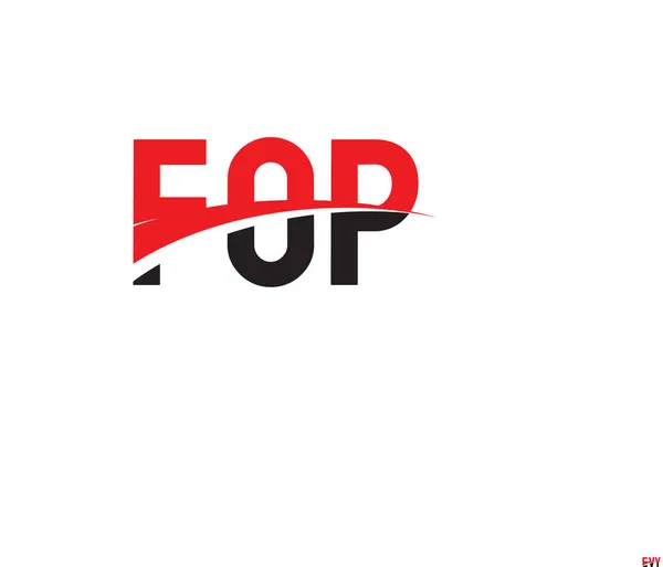 Πρότυπο Φορέα Σχεδιασμού Λογότυπου Αρχικού Γράμματος Fop Δημιουργικό Σύμβολο Εταιρικής — Διανυσματικό Αρχείο