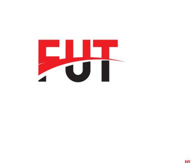 İlk harfler, logo tasarımı, vektör illüstrasyonu, kırmızı siyah harfler, yazı tipi parafı, FUT