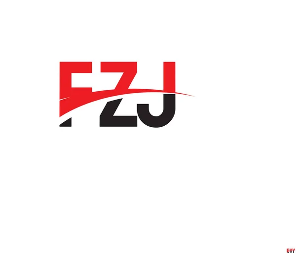 Fzj Lettera Iniziale Logo Modello Vettoriale Progettazione Simbolo Creativo Della — Vettoriale Stock