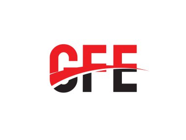 logo tasarımı, vektör illüstrasyonu, kırmızı siyah ilk harfler, GFE